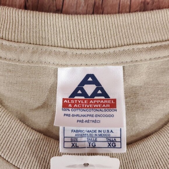 Vintage 1998 AAA Mens Sz XL Elvis Presley Love Me Tender Tan T-Shirt Tee Cotton - Picture 8 of 13